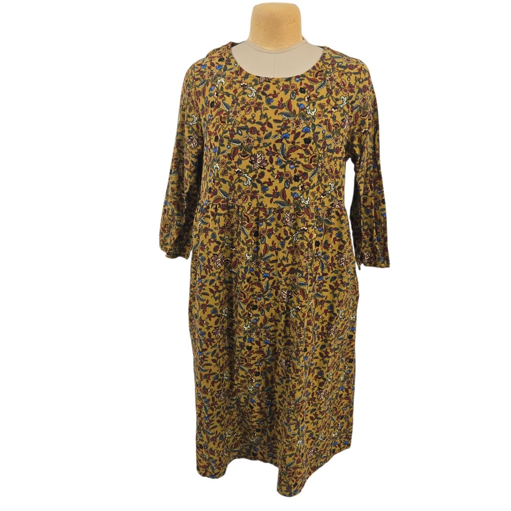 Zanzea Floral Midi Dress Women 4XL Yellow Long Sleeve Cotton Boho Casual Modest